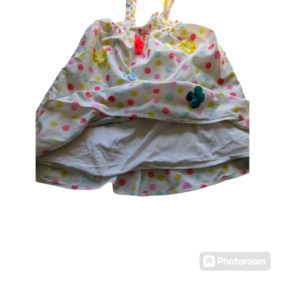 Kids Girls Dress. 5T. White with Multi-Color Polka Dot and Flowe… - Picture 4 of 9